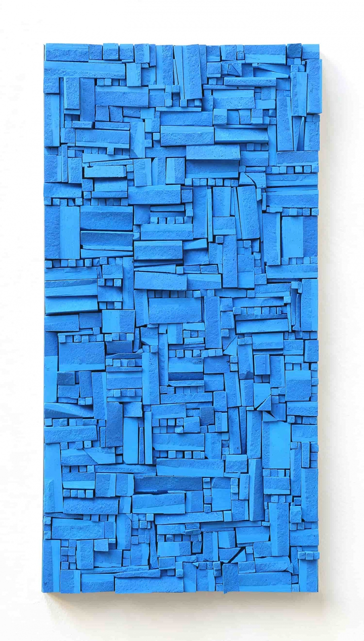„BLAU“, blaue Kreide, 100 x 50 cm, 2016