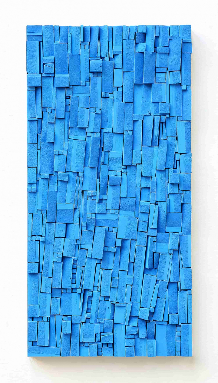 „BLAU“, blaue Kreide, 100 x 50 cm, 2016