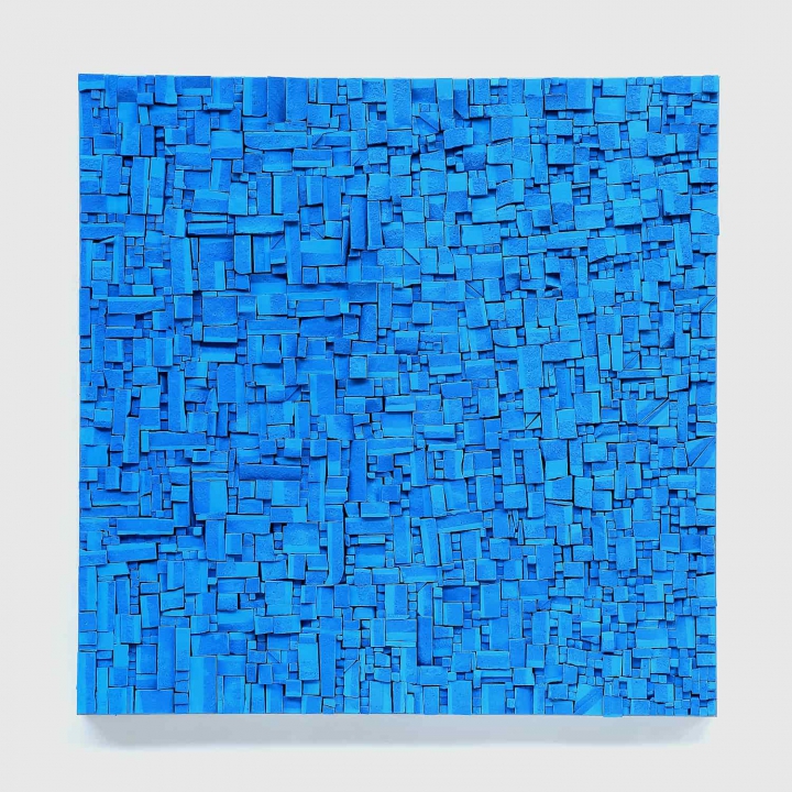 „blue“, blaue Kreide, 100 x 100 cm, 2016