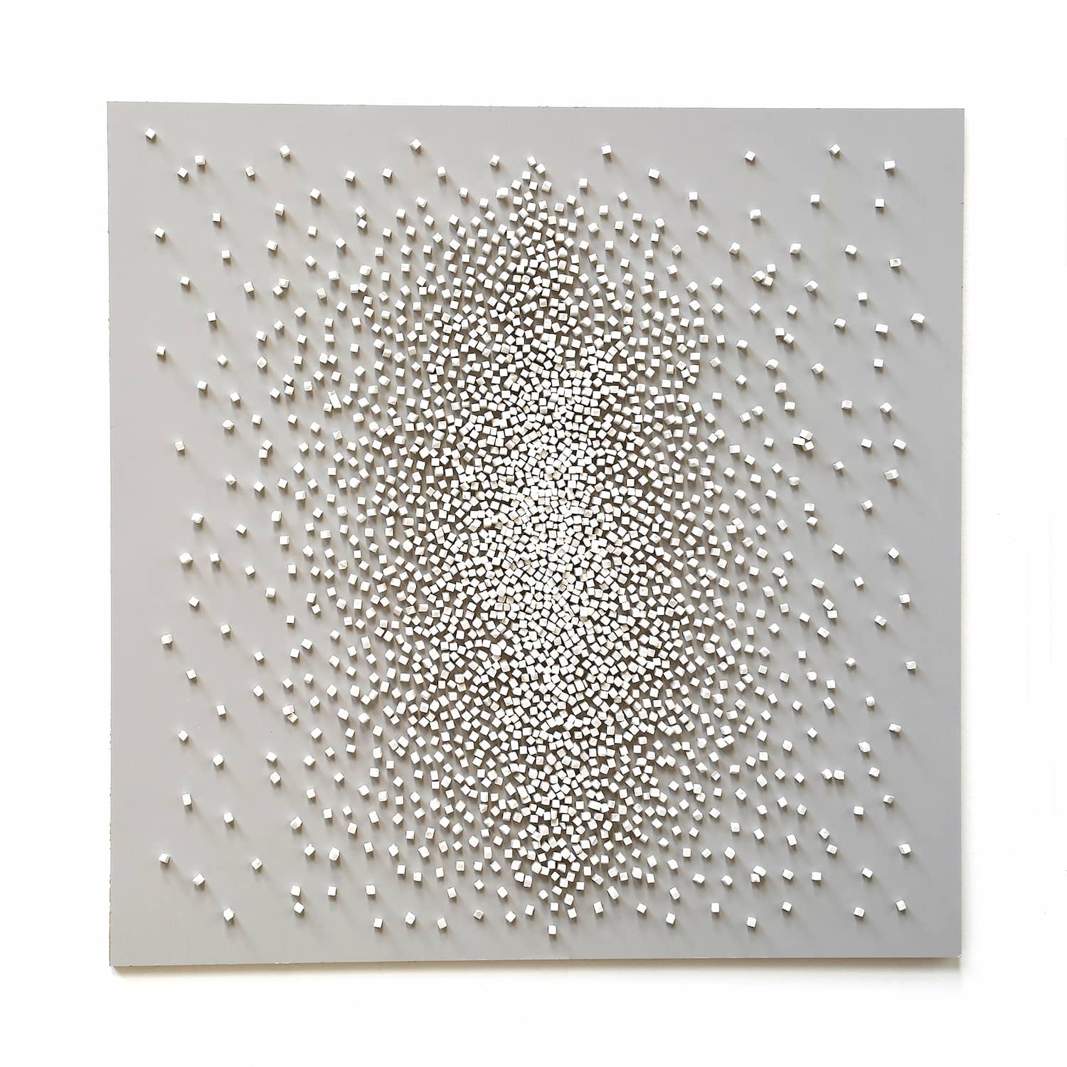 „o. T.“, Kreide, Acrylhaube, 150 x 150 cm, 2019