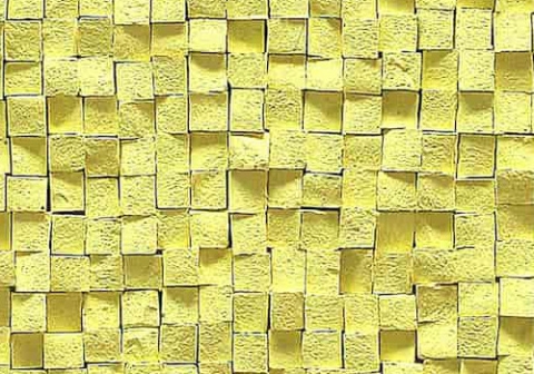 „Gelb F“, gelbe Kreide, 80 x 80 cm, 2015, Detail